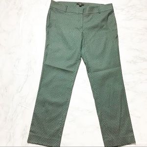 Ann Taylor Green Printed Slim Capri 12 petite